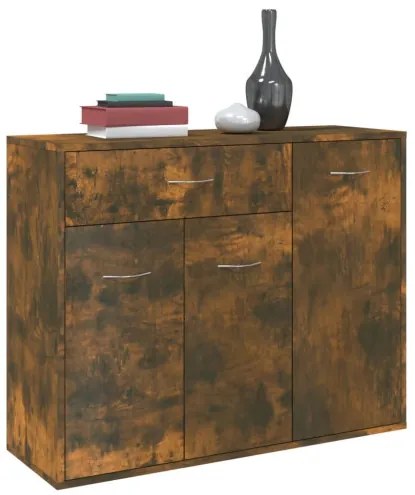 vidaXL Komoda dymový dub 88x30x70 cm spracované drevo-