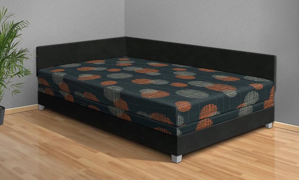 Nabytekmorava Čalúnená posteľ Aneta 110x200 cm čalúnenie: Čierna / Mega 043 červená
