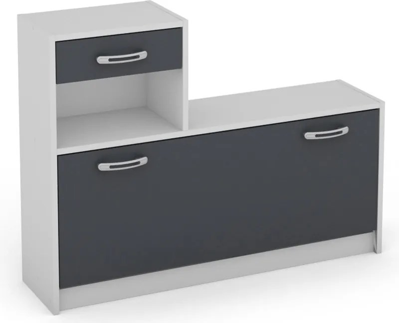 Predsieňová stena Astor, biela/grafit