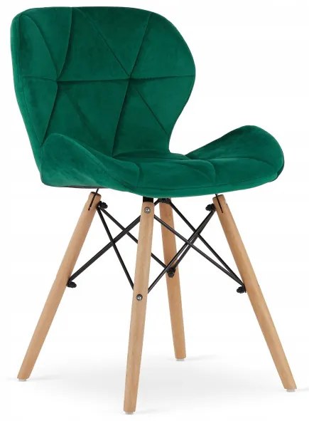 Jedálenský stôl TODI biely 60 cm s dvoma stoličkami LAGO zelené