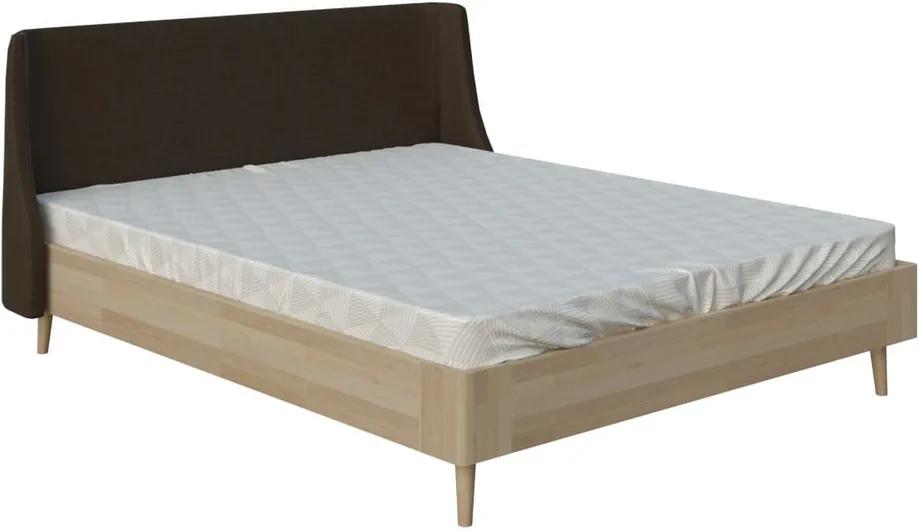 Hnedá dvojlôžková posteľ PreSpánok Lagom Side Wood, 160 x 200 cm
