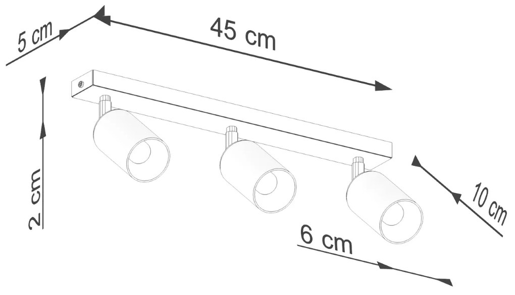 Sollux Lighting Stropné svietidlo WINX 3 čierna/kooper