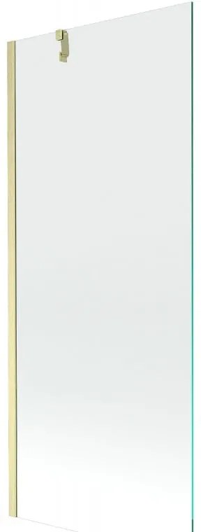Mexen Next, 1-krídlová vaňová zástena 80 x 150 cm, 6mm číre sklo, zlatá matná, 895-080-000-00-00-55
