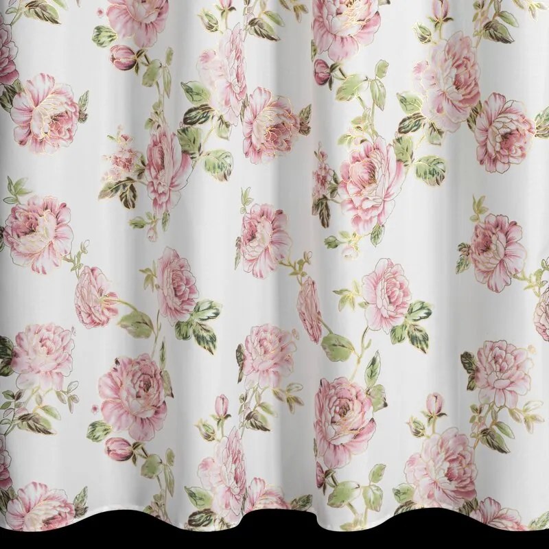 Dekorstudio Záves AVANI 140x250 cm biely s ružami stredná tienivosť 100% polyester