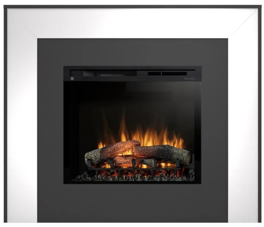 Elektrický krb Zuni 28 čierny/biely