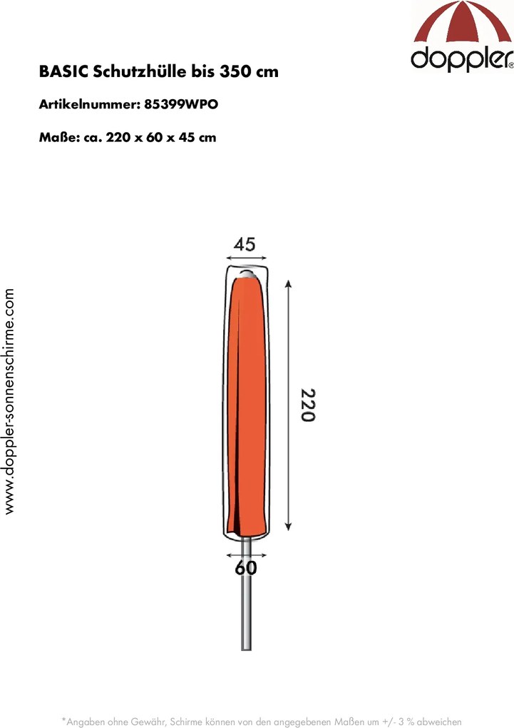 Derby Basic - ochranný obal pre stredové slnečníky do 350 cm