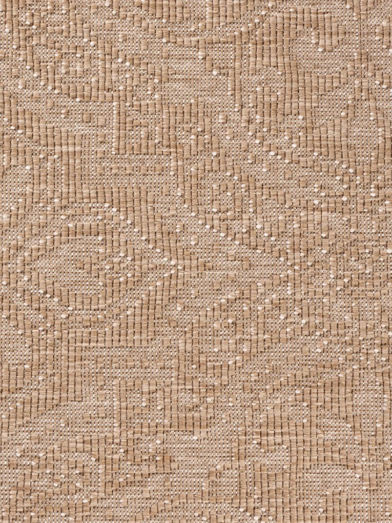 NORTHRUGS, Kusový koberec Duet Rosel 106252 Beige/White kruh - na von aj na doma, 160x160 (priemer) kruh, béžová, chodba / predsieň