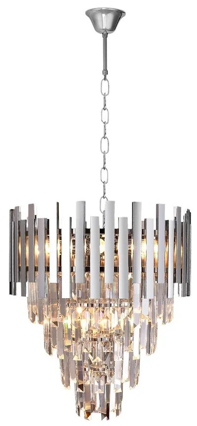 Luster Aspen II, 1x krištáľové/chrómové kovové tienidlo, (fi 45cm), ch