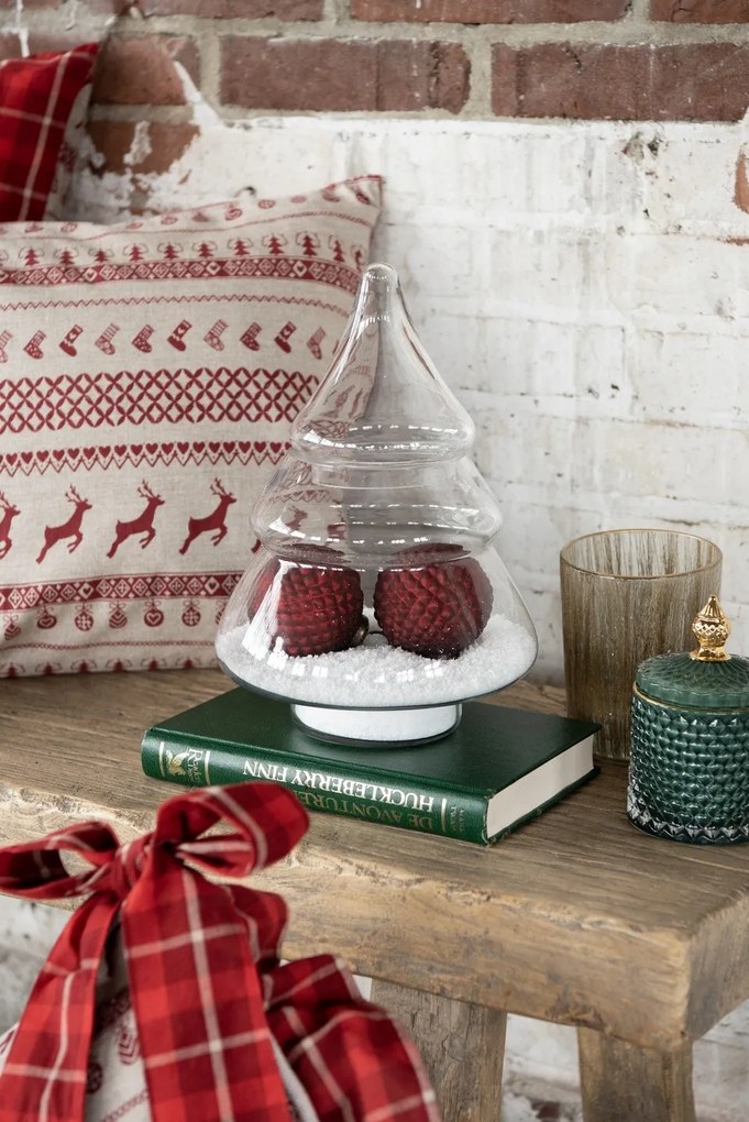 Transparentná sklenená dóza v tvare stromčeka - Ø 19*29 cm