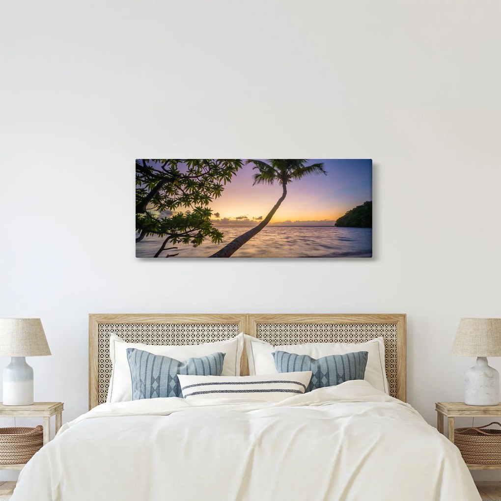 Obraz palmy na pláži (120x50 cm)