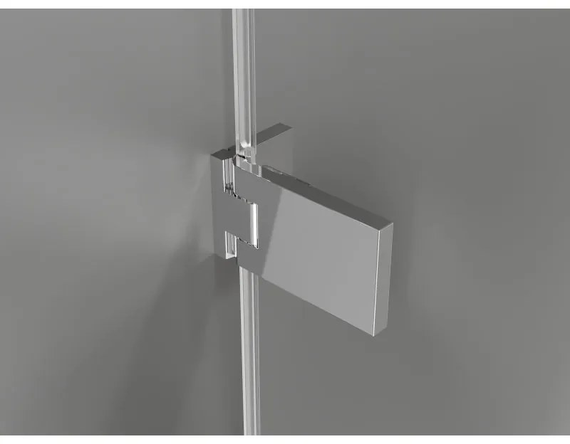 Mexen Lunar-F, pravé sklápacie sprchové dvere 150 cm, číre sklo, chrómový profil, 836S-150-050-01-00-P