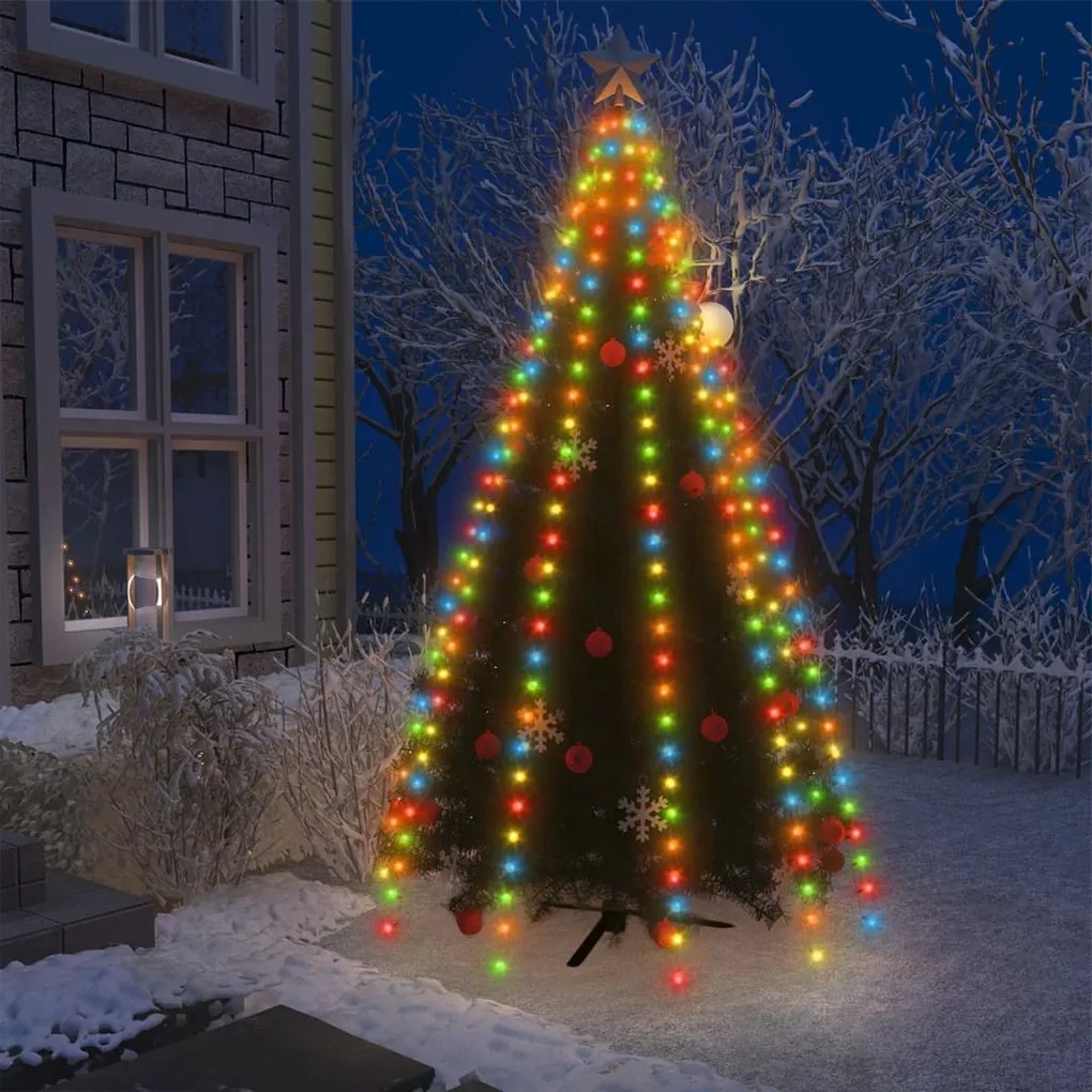 Svetelná sieť na vianočný stromček 250 LED, farebná 250 cm 328887