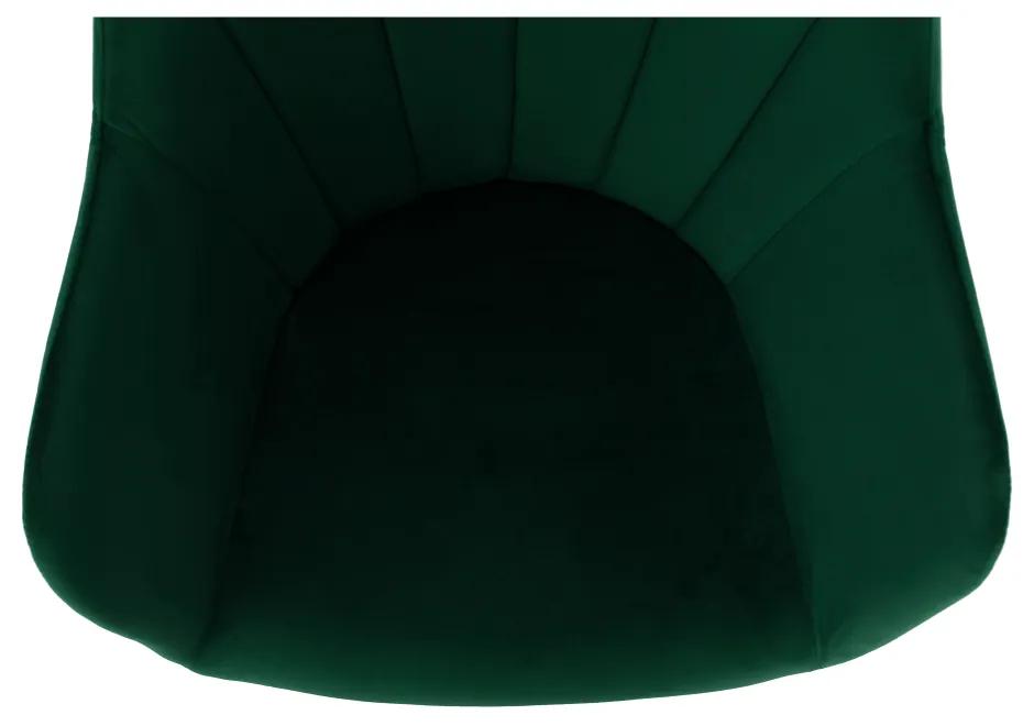 Otočné jedálenské kresielko DALIO – látka, masív, viac farieb smaragd / buk