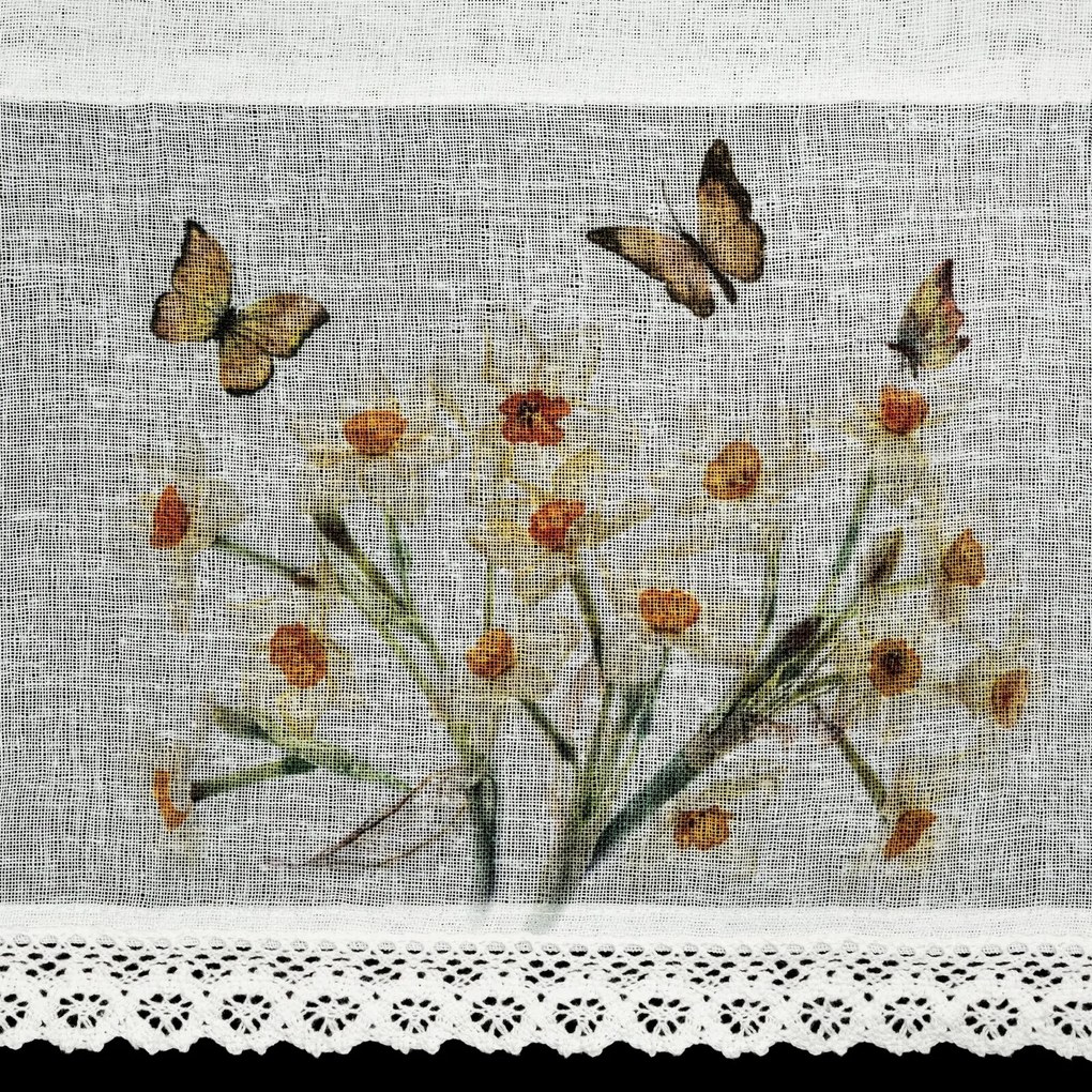 KRÁTKA ZÁCLONA NA PÁSKE FLORA 150X30 CM VIACFAREBNÁ