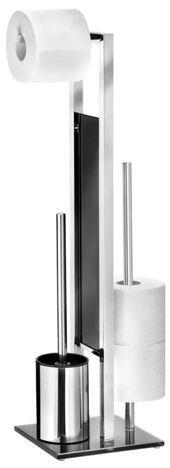 WENKO 22983100 - WC kefa RIVALTA 18x70 cm nerezová/strieborná/čierna