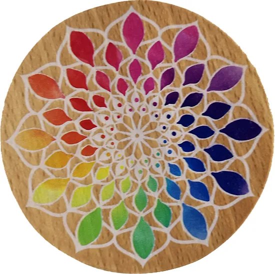 AMADEA Drevená krabička guľatá mandala, masívne drevo, 8 cm, český výrobok