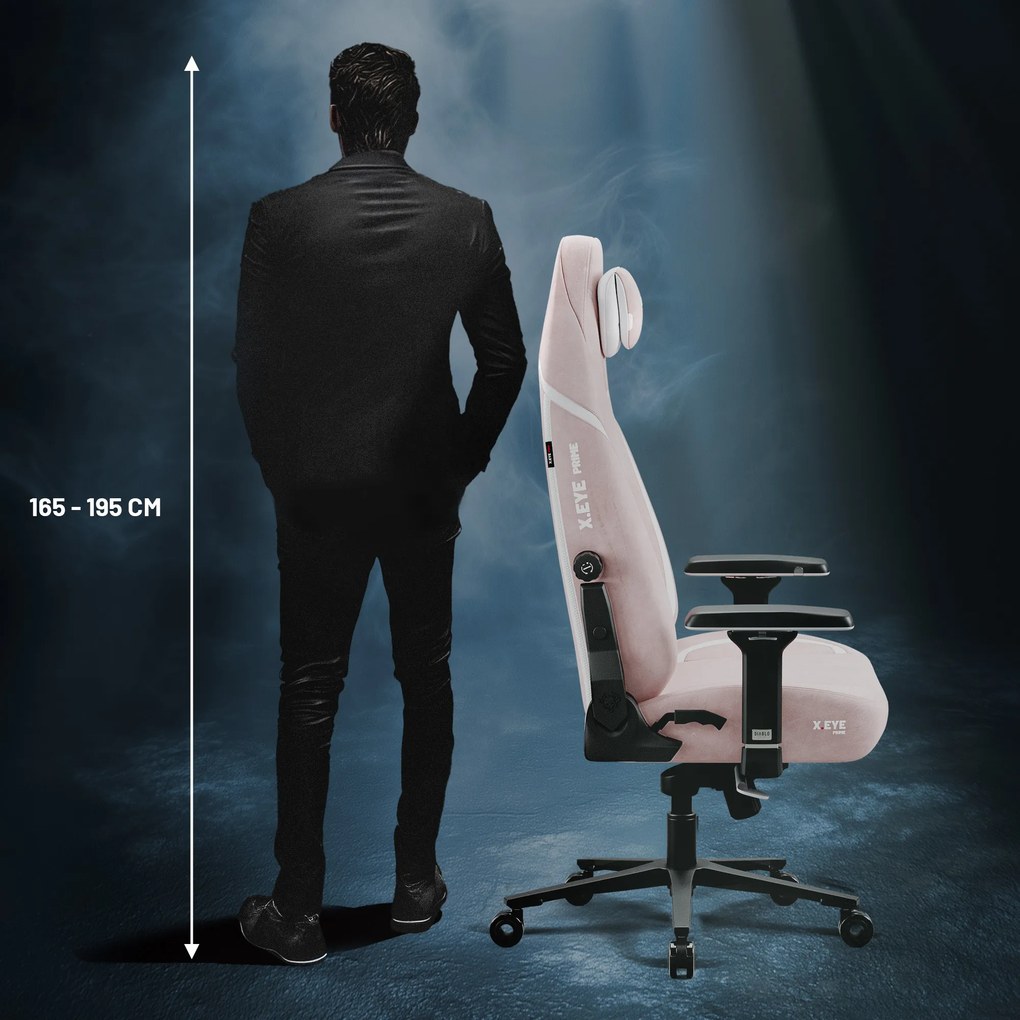 Herné kreslo Normal Size v čierno-ružovej farbe: Diablo X-Eye Prime Akira Pink