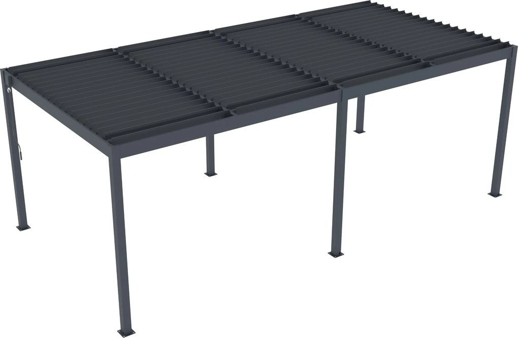 Hliníková bioklimatická pergola s lamelami BestBerg BBP-18G / 600 × 304 × 218 cm / sivá