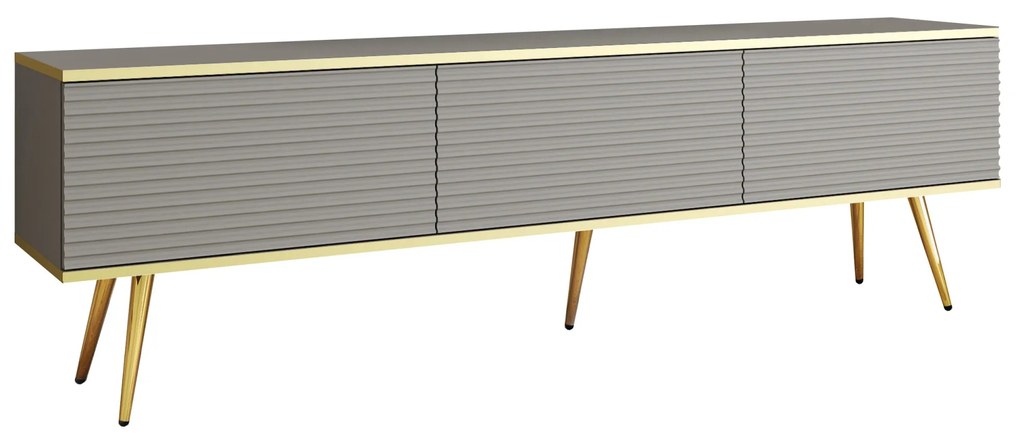 Závěsný televizní stolek Oro MDF 175 cm  šedý/zlatý