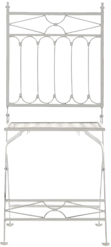 Kovová skladacia stolička Asina (SET 2 ks) - Biela antik