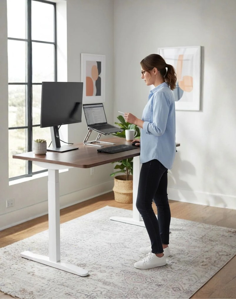 Nastaviteľný písací stôl Alto 102 White 140 cm