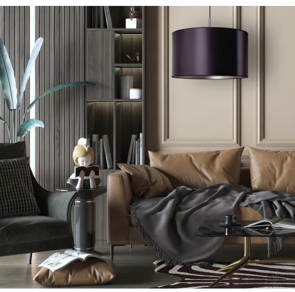 Duolla - Luster na lanku CANNES 1xE27/15W/230V pr. 45 cm čierna/strieborná