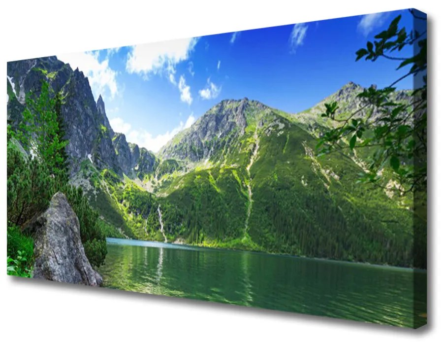 Obraz Canvas Hora jazero príroda 140x70cm