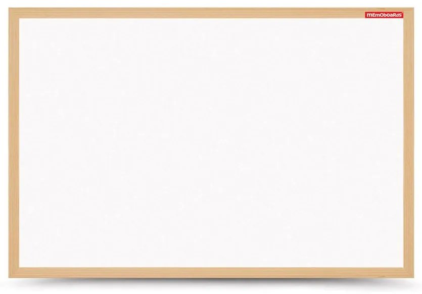 Biela magnetická nástenka s dreveným rámom 60x40 cm