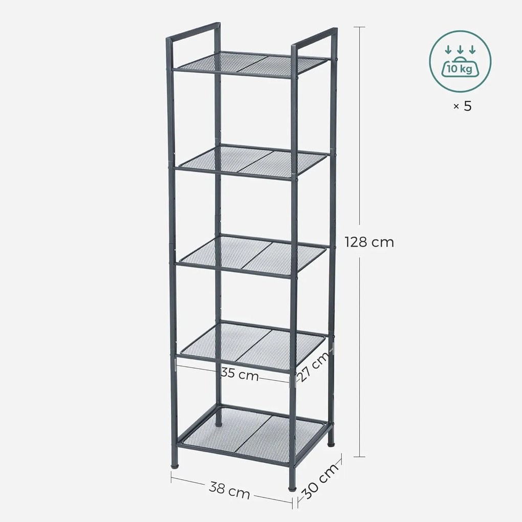 Regál Debra 128 cm černý