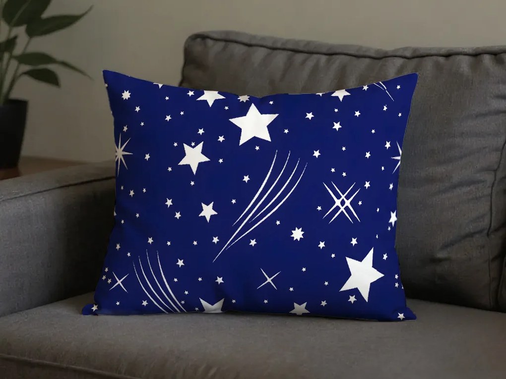 Polybavlnená obliečka na vankúš NOČNÁ OBLOHA POLY 50x70 cm, modrá