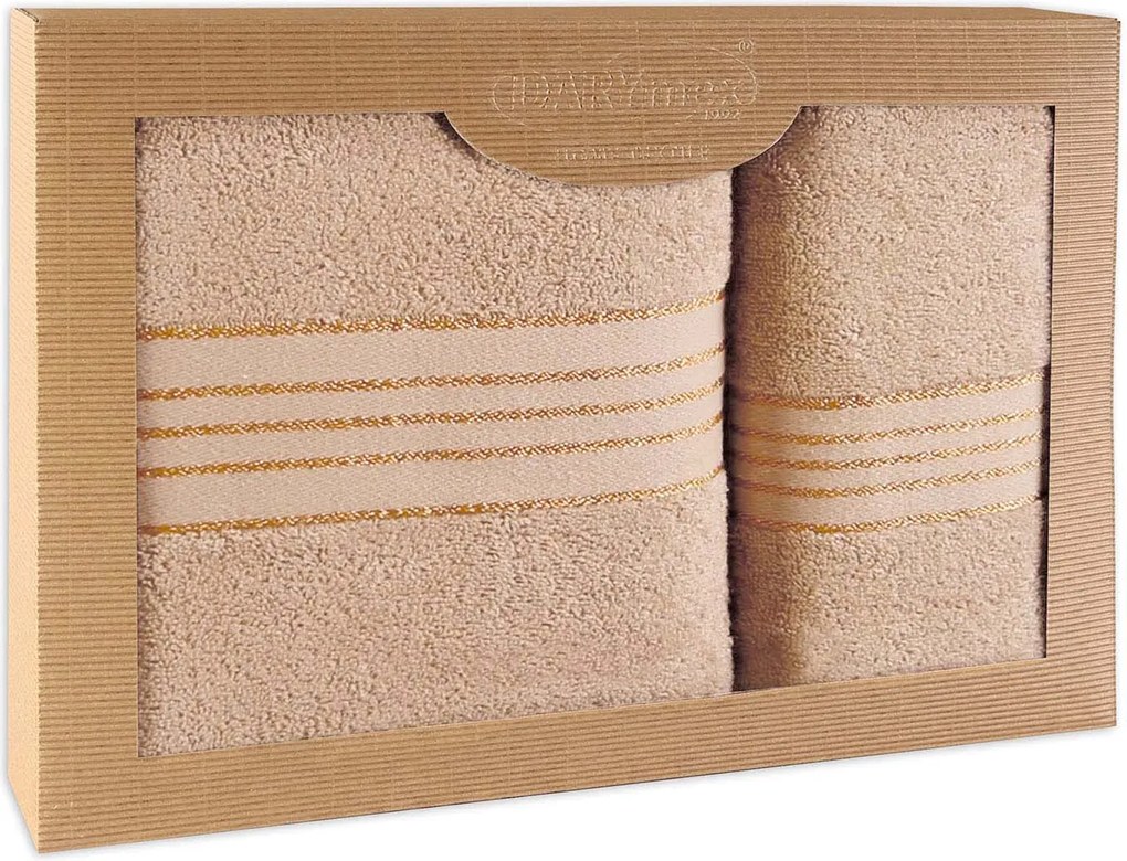 BAVLNENÉ UTERÁKY TIWANO SADA 1 KS 50X90 CM, 1 KS 70X140 CM CAPPUCCINO