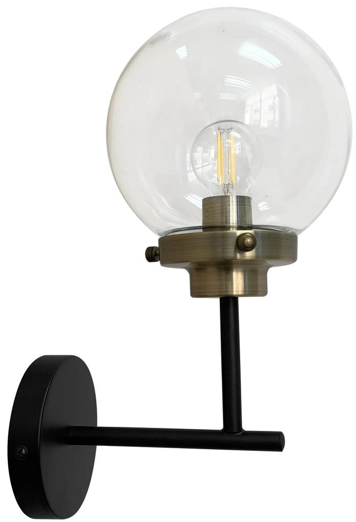 Candellux Lens Nástenné svietidlo black+patina matt 1x40w e14 transparent lampshade 21-01283