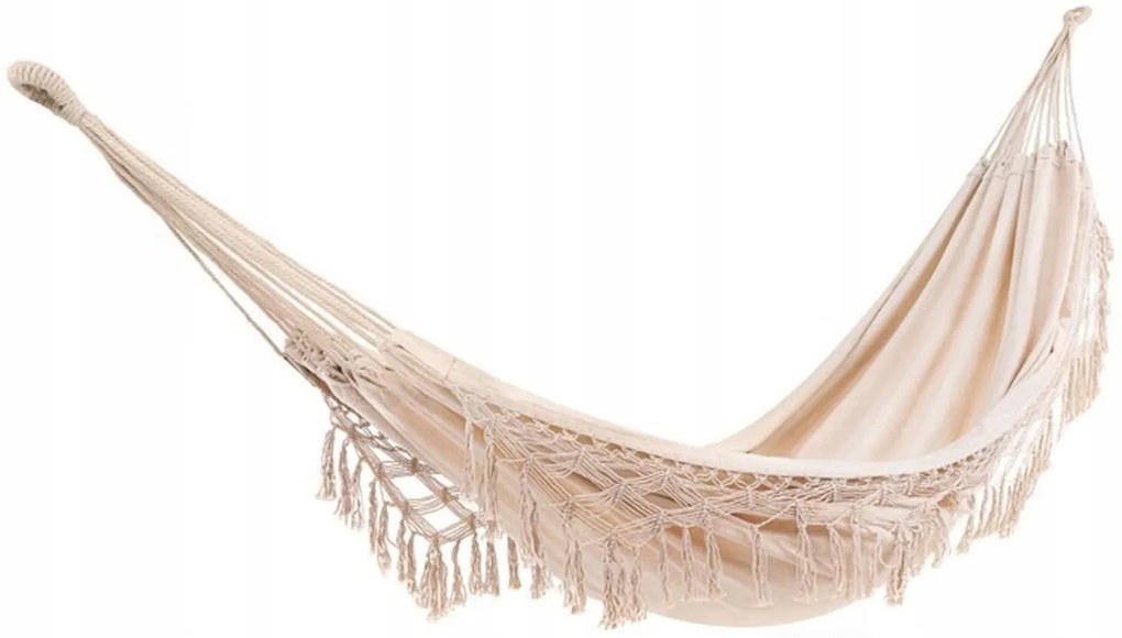 Závesná hojdacia sieť pre 2 ľudí BOHO ecru