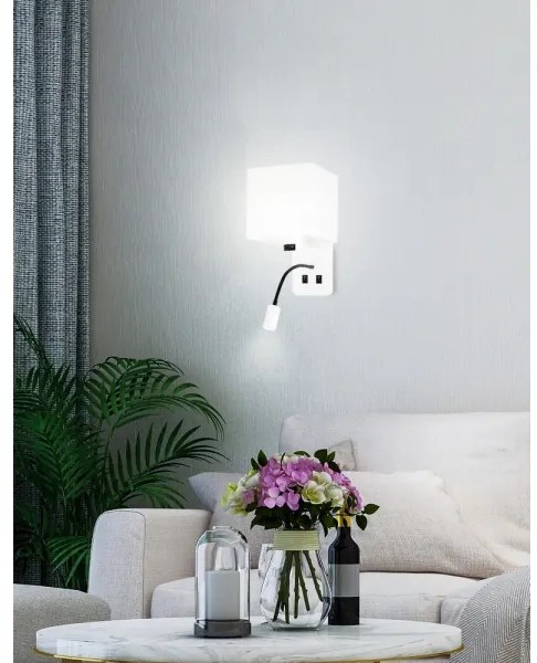 LED Nástenné svietidlo MAGNUM 1xE27/40W/230V + LED/3W biela