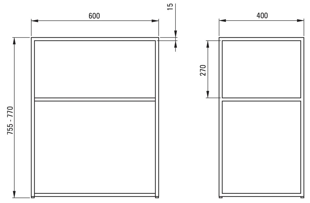 Deante Correo, stojaca kúpeľňová konzola 600x400 mm, čierna, CKC_N60A