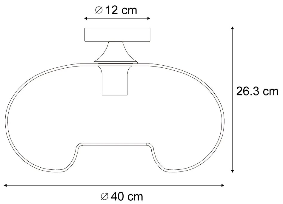 Art Deco stropné svietidlo mosadz s jantárovým sklom 40 cm - Busa