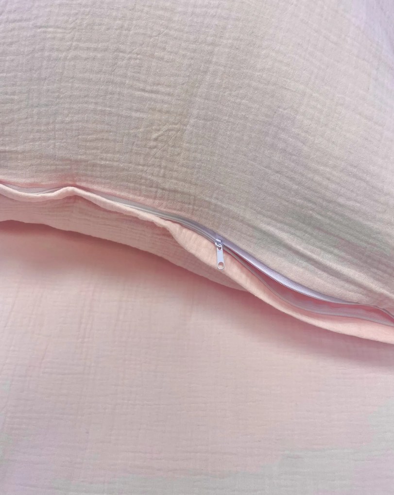 Mušelínové obliečky pudrovo ružové 140x200cm+90x70cm TiaHome