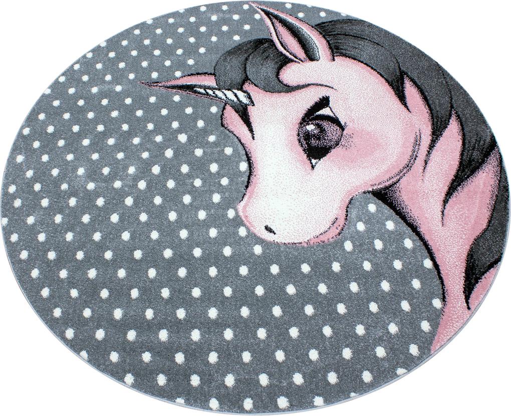Ayyildiz koberce Kusový koberec Kids 590 pink kruh - 160x160 (průměr) kruh cm