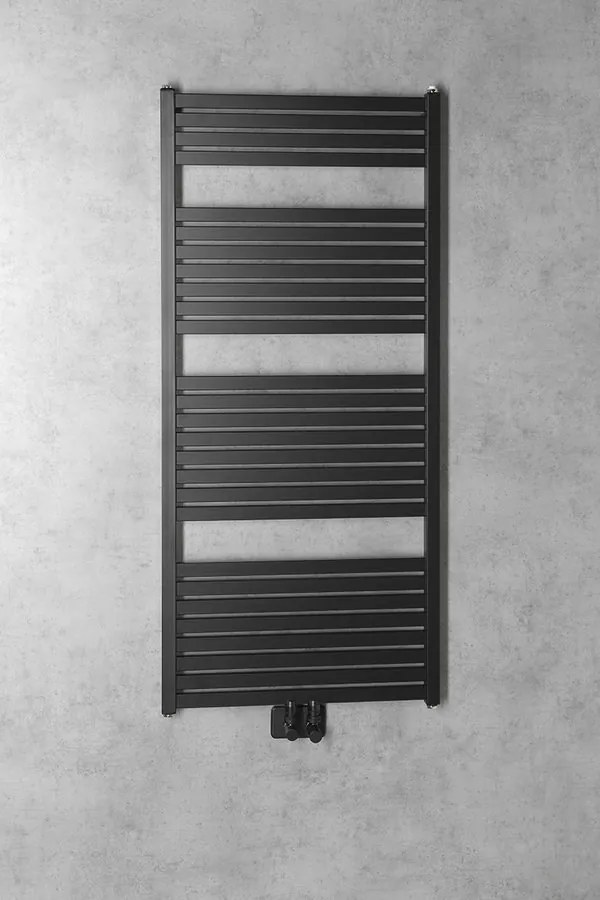 Aqualine Aqualine, TONDI vykurovacie teleso 600x1330 mm, stredové pripojenie, čierna matná, DT486T