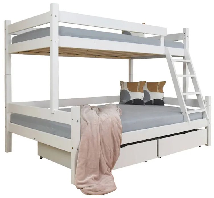Wilsondo Poschodová posteľ s úložným priestorom Petra 6 200x120x90 - biela