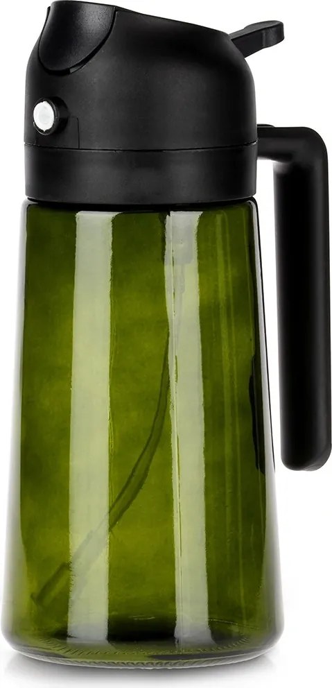 VILDE Sklenený rozprašovač a dávkovač na olej 2v1 450ml - zelené sklo