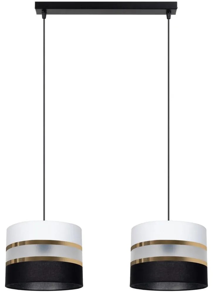 Luster na lanku CORAL 2xE27/60W/230V čiernobiela