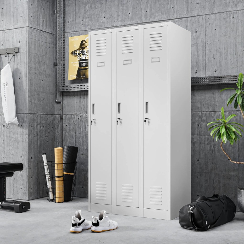 Pracovná kovová skriňa BHP sivá: KACPER II 1 Plus