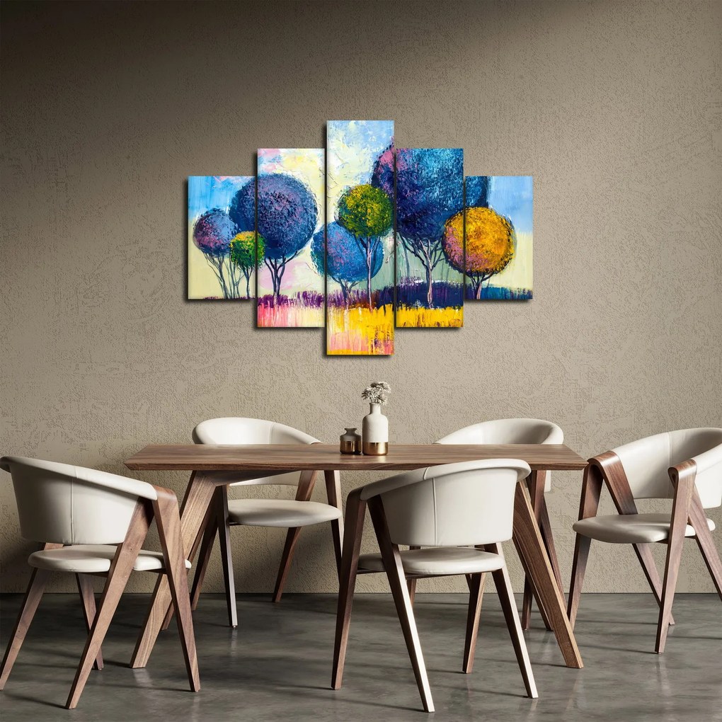 Obraz kopulovitých stromov, olejomaľba (150x105 cm)