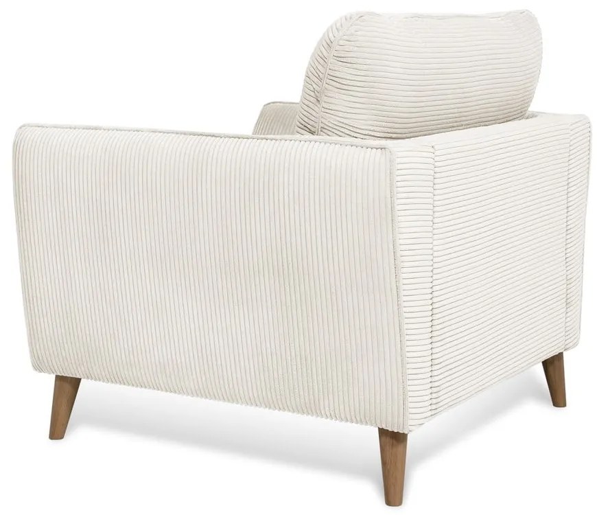 Biele menčestrové kreslo Paris – Scandic