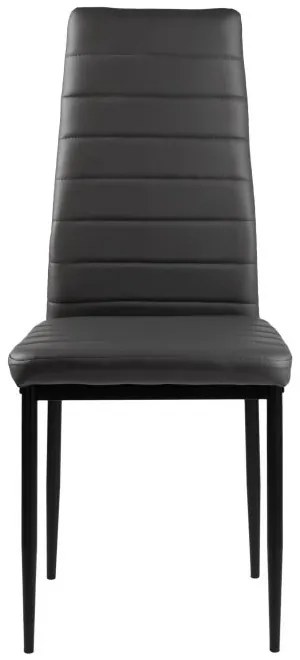Súprava 4 stoličiek do obývačky a jedálne s koženkou Eco-Leather, ergonomické operadlo, sivá