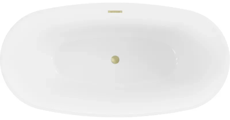 Mexen Eris, voľne stojaca vaňa 170 x 80 cm, biela, zlatý matný prepad, 53441708000-55
