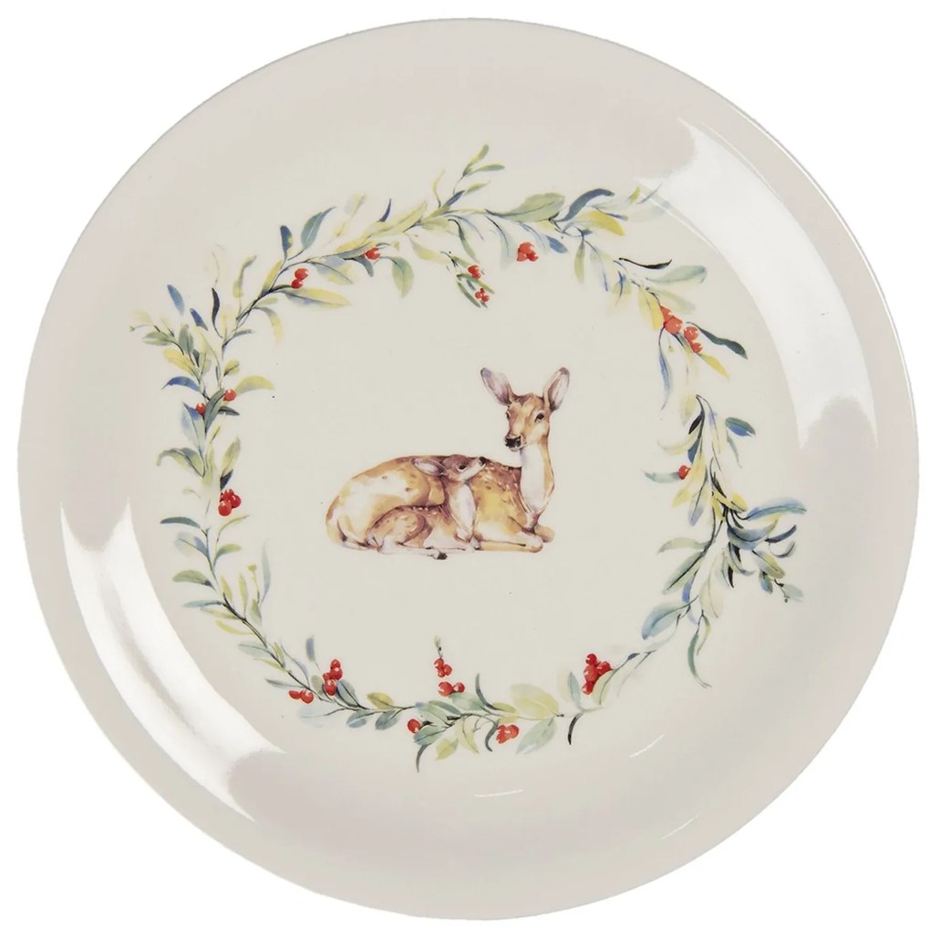 Keramický jedálenský tanier Dearly Christmas - Ø 28 cm