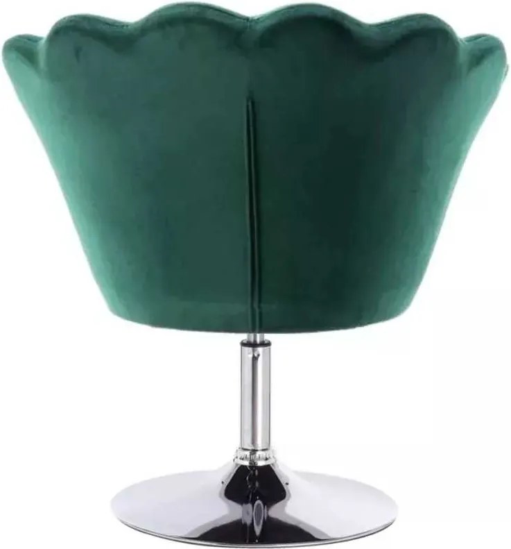 LuxuryForm DESIGN Kreslo FREY VELUR na striebornom tanieri - zelené