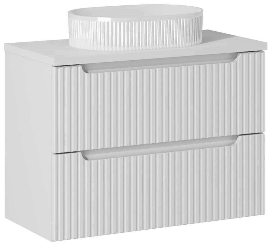 Závesná skrinka Nova White I s doskou a umývadlom 80 cm biela